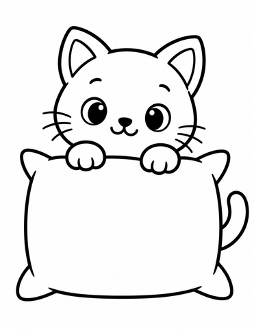 Котёнок за подушкой